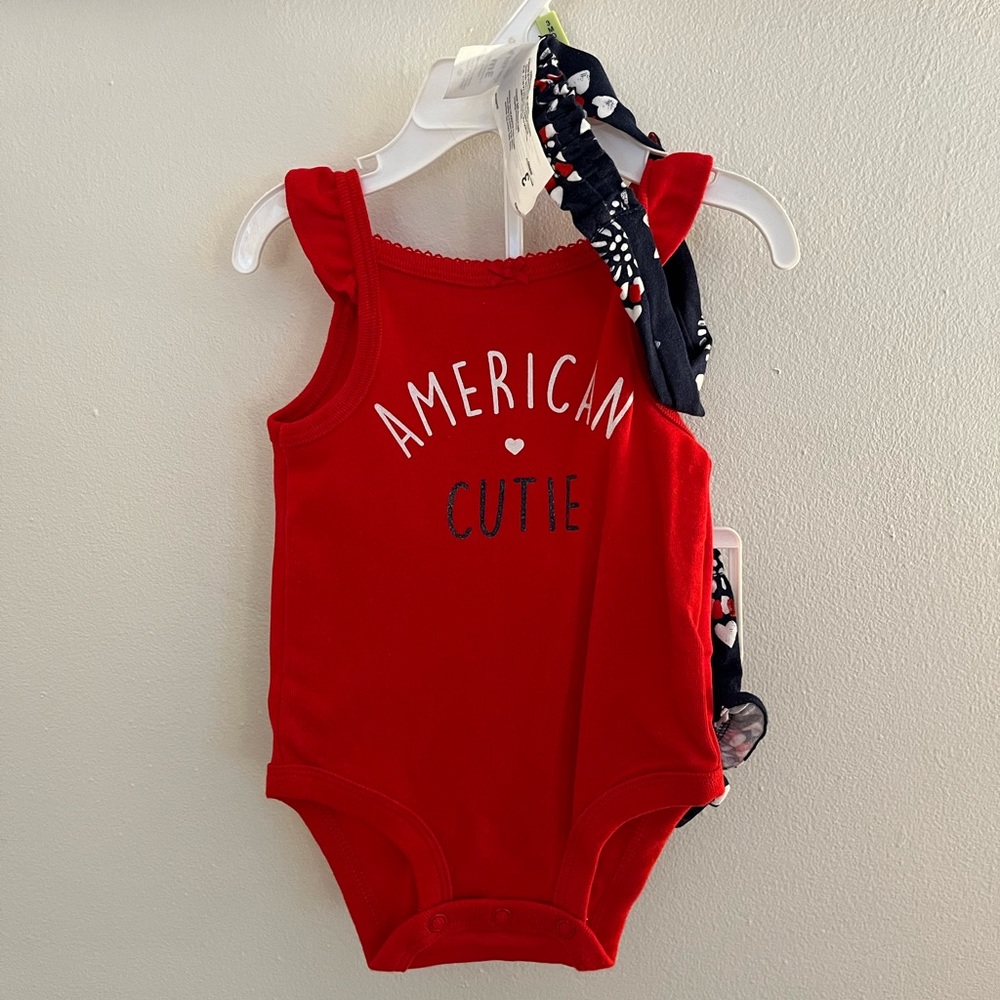 NWT Baby Girl Patriotic Set — Carters 3 mo
